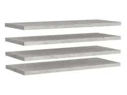 Prateleiras de parede 4 pcs 90x23,5x3,8cm MDF -cimento PT779199^ Prateleira