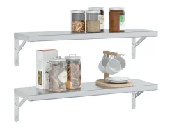 Prateleiras de parede 2 pcs 75x23,5 cm aço inoxidável PT454341^ Prateleira