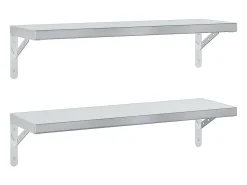 Prateleiras de parede 2 pcs 75x23,5 cm aço inoxidável PT454341^ Prateleira