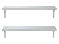 Prateleiras de parede 2 pcs 75x23,5 cm aço inoxidável PT454341^ Prateleira