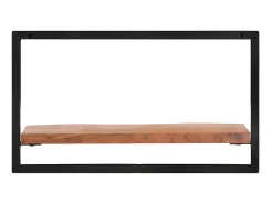 Prateleira* Prateleiras de parede 2 pcs 60x25x35 cm acácia maciça e aço PT622464 Castanho