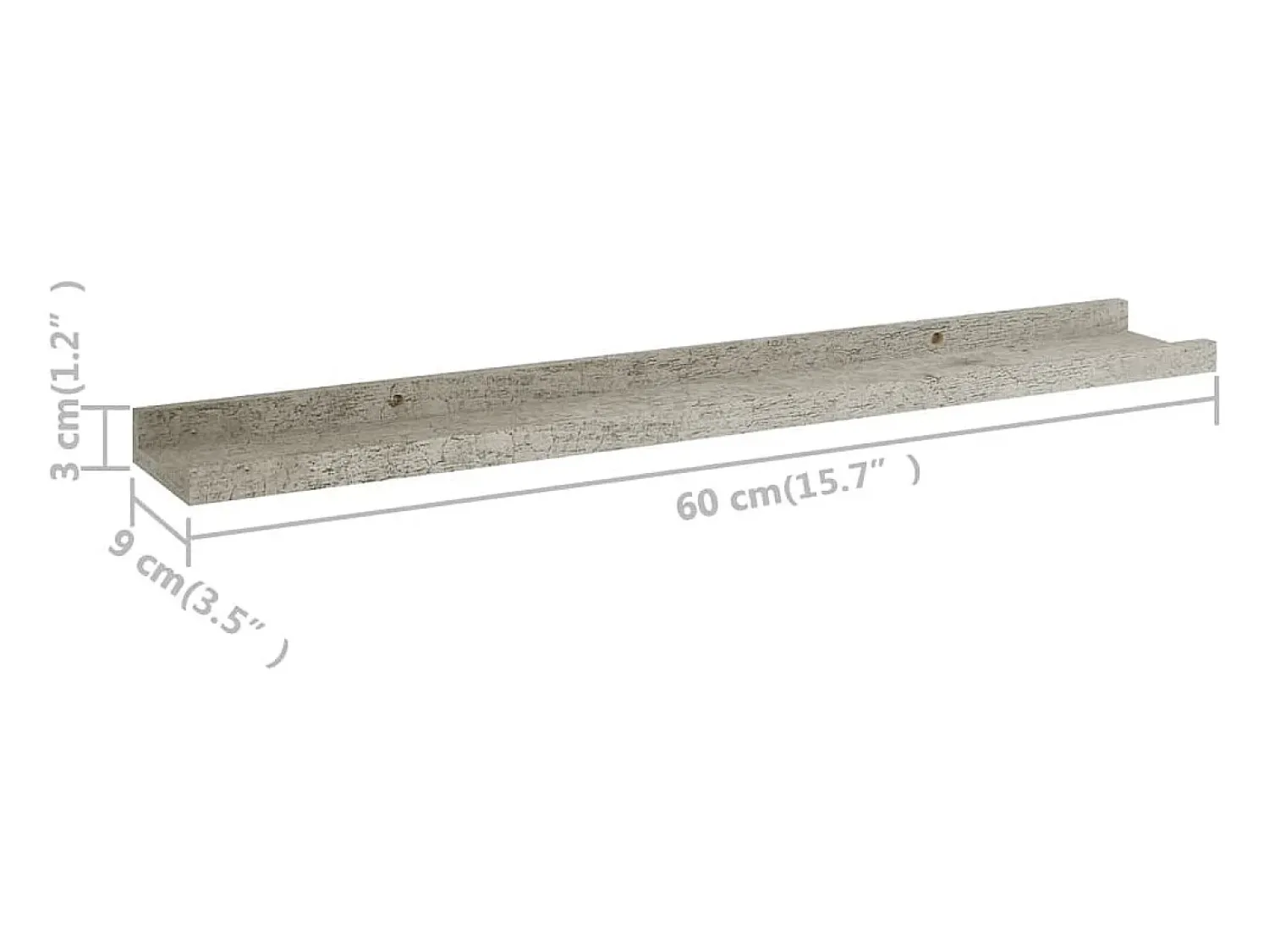 Prateleira|vidaxl Prateleiras de parede 4 pcs 40x9x3 cm cimento Cinzento