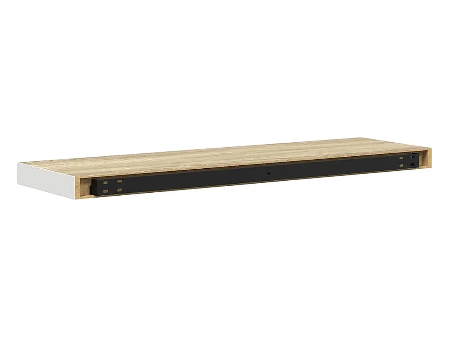 Hot vidaxl Prateleiras de parede 2 pcs 80x23,5x3,8cm MDF carvalho e branco Castanho