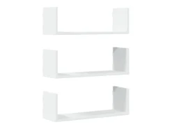 vidaxl Prateleiras de parede 3 pcs 58x18x18cm derivados madeira^ Prateleira