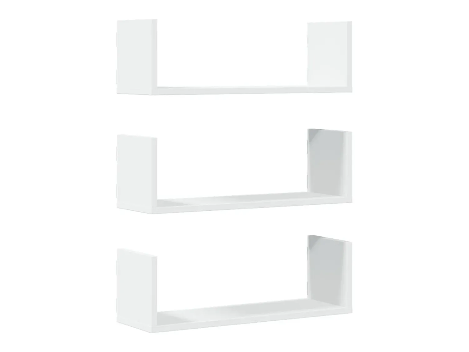 vidaxl Prateleiras de parede 3 pcs 58x18x18cm derivados madeira^ Prateleira