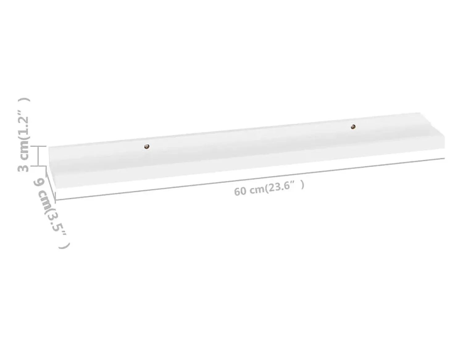 vidaxl Prateleiras de parede 4 pcs 60x9x3 cm^ Prateleira