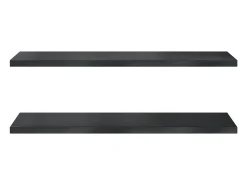 Clearance Prateleiras de parede 2 pcs 100x40x3 cm aço inoxidável prateado PT980705 Preto