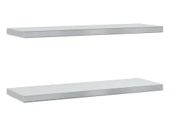 Prateleiras de parede 2 pcs 75x23,5x3cm aço inoxidável PT435650^ Prateleira