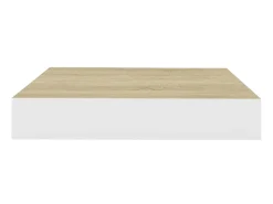 Prateleiras de parede 4 pcs 23x23,5x3,8cm MDF carvalho e branco PT551131^ Prateleira