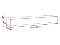 Prateleira|vidaxl Prateleiras de parede 2 pcs 60x15x4 cm madeira de teca maciça Castanho
