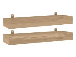 Prateleira|vidaxl Prateleiras de parede 2 pcs 60x15x4 cm madeira de teca maciça Castanho