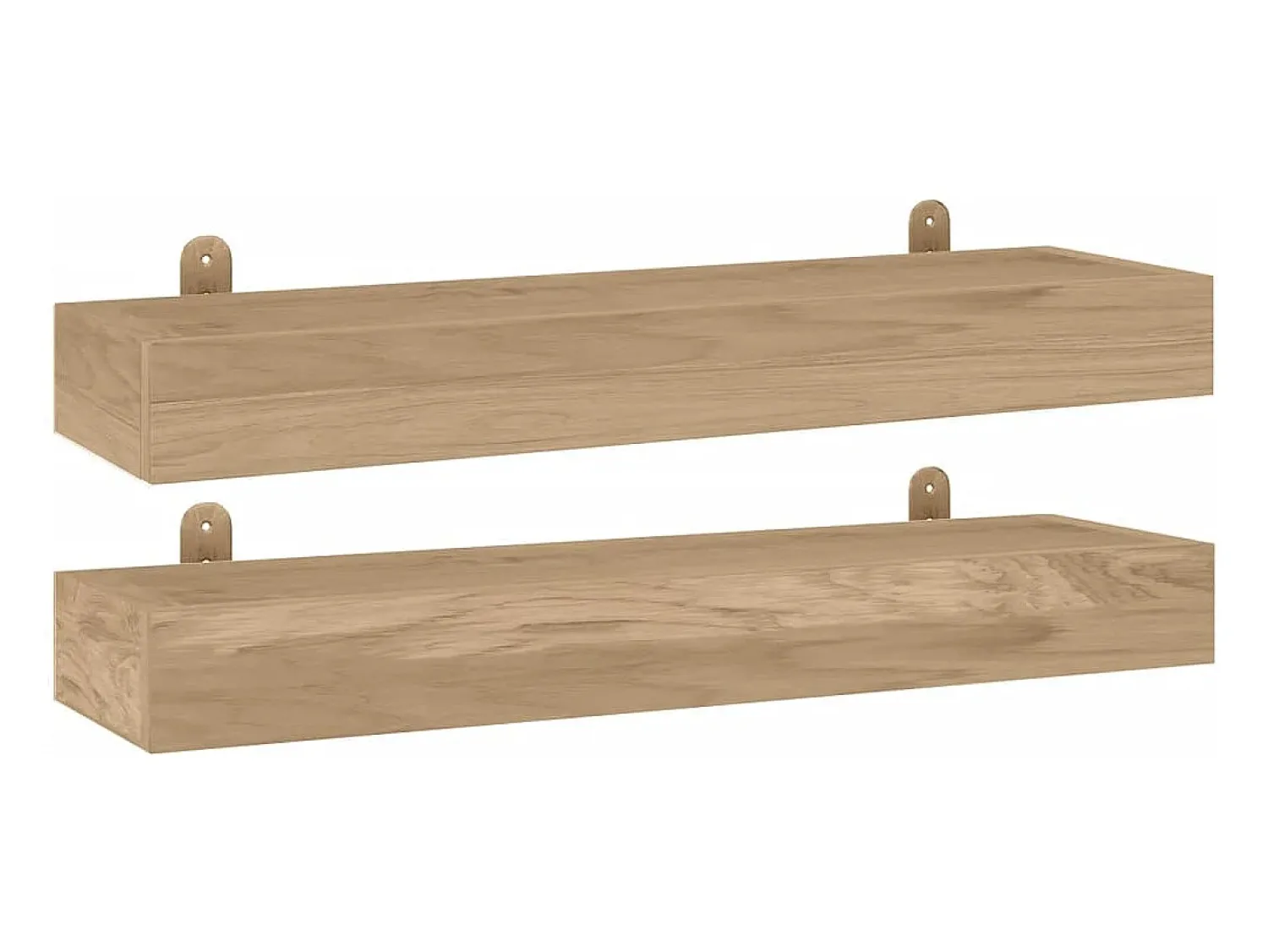 Prateleira|vidaxl Prateleiras de parede 2 pcs 60x15x4 cm madeira de teca maciça Castanho