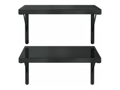 Prateleira* Prateleiras de parede 2 pcs 50x40 cm aço inoxidável prateado PT312341 Preto