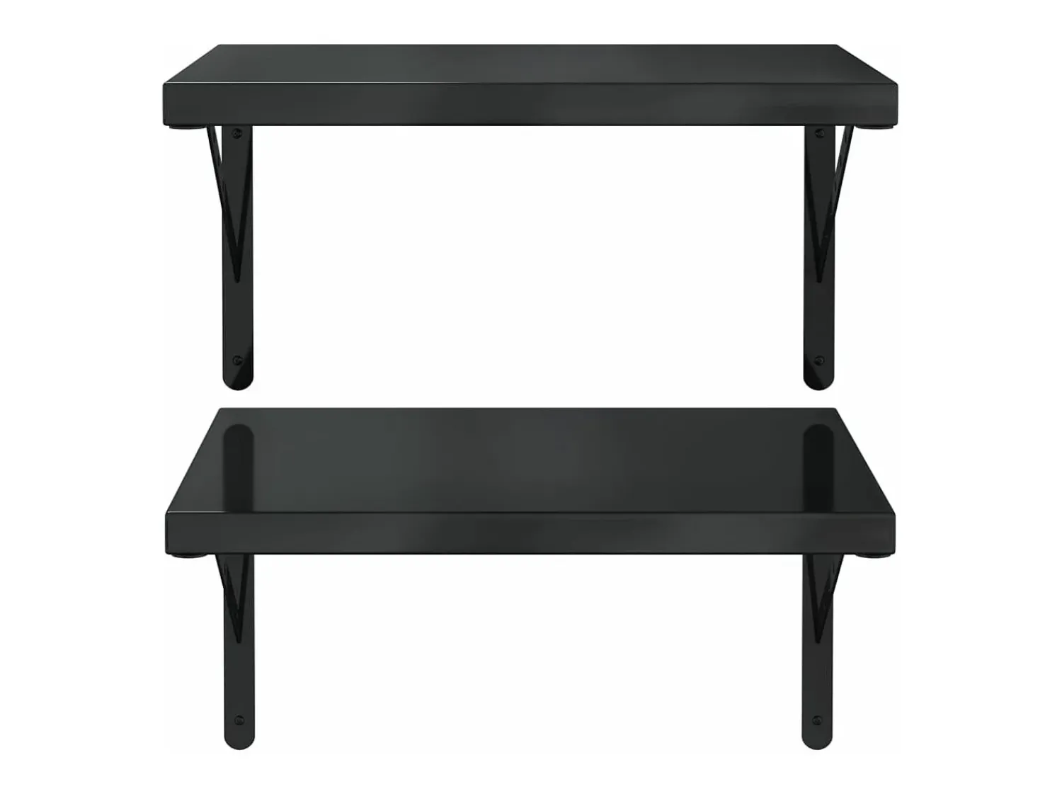 Prateleira* Prateleiras de parede 2 pcs 50x40 cm aço inoxidável prateado PT312341 Preto