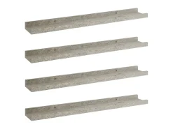 Prateleiras de parede 4 pcs 60x9x3 cm cimento PT790175^ Prateleira