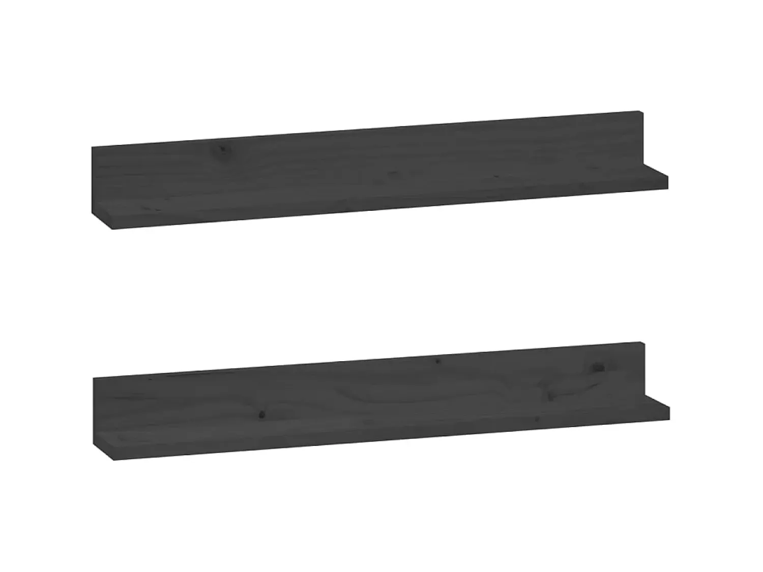 Discount Prateleiras de parede 2 pcs 80x11x9 cm pinho maciço PT811380 Cinzento