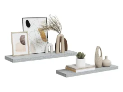 Prateleira|vidaxl Prateleiras de parede 2 pcs 80x23,5x3,8cm MDF -cimento Cinzento