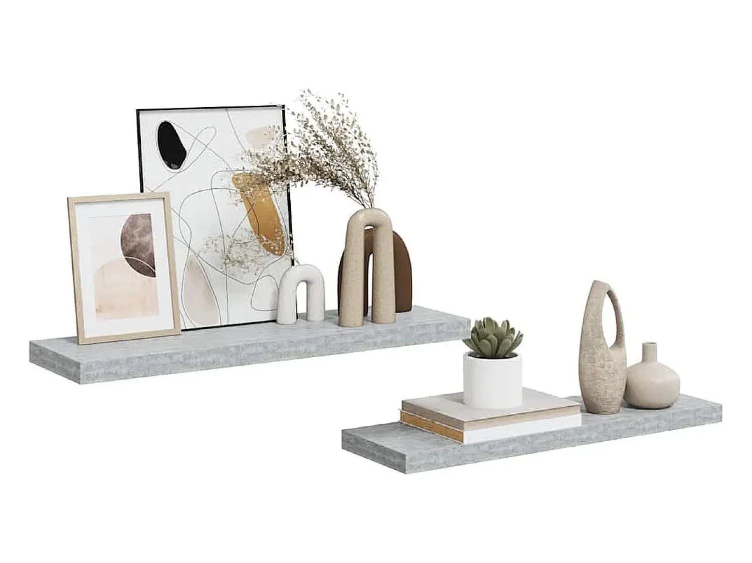 Prateleira|vidaxl Prateleiras de parede 2 pcs 80x23,5x3,8cm MDF -cimento Cinzento