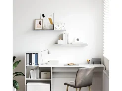 Prateleira|vidaxl Prateleiras de parede 2 pcs 80x23,5x3,8cm MDF -cimento Cinzento