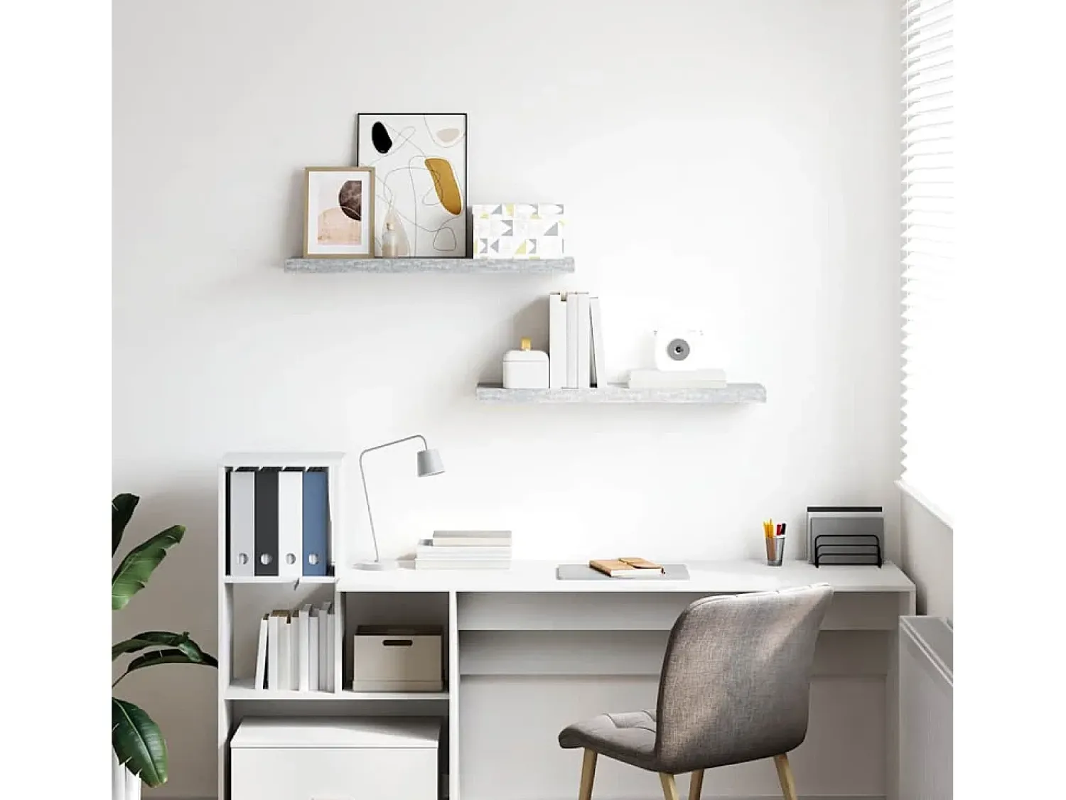 Prateleira|vidaxl Prateleiras de parede 2 pcs 80x23,5x3,8cm MDF -cimento Cinzento