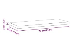 vidaxl Prateleiras de parede 2 pcs 75x30x3 cm aço inoxidável prateado^ Prateleira