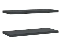 vidaxl Prateleiras de parede 2 pcs 75x30x3 cm aço inoxidável prateado^ Prateleira