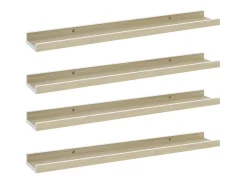 Prateleira* Prateleiras de parede 4 pcs 60x9x3 cm e carvalho sonoma PT109718 Branco