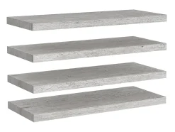 Prateleiras de parede 4 pcs 80x23,5x3,8cm MDF -cimento PT509879^ Prateleira