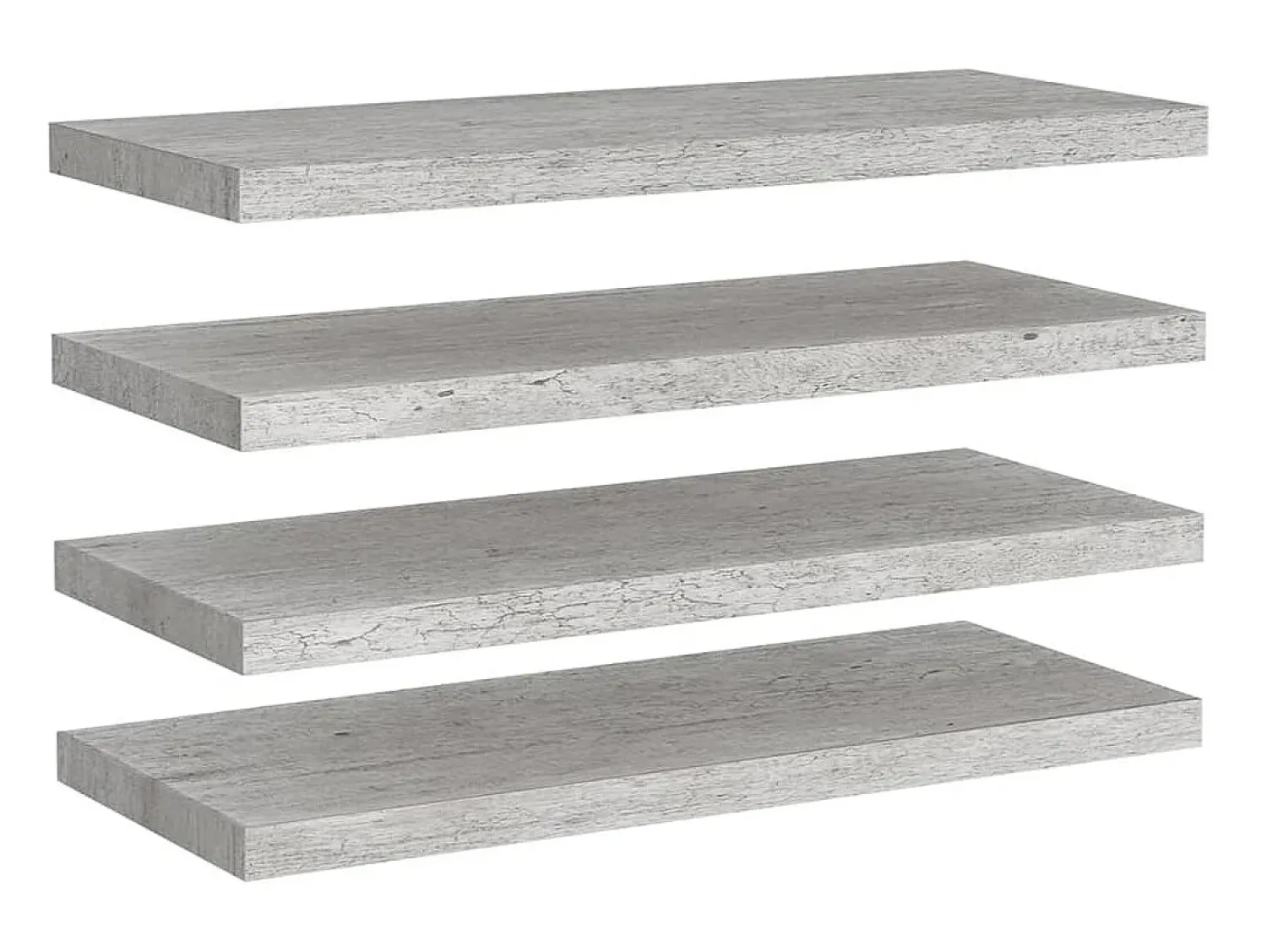 Prateleiras de parede 4 pcs 80x23,5x3,8cm MDF -cimento PT509879^ Prateleira