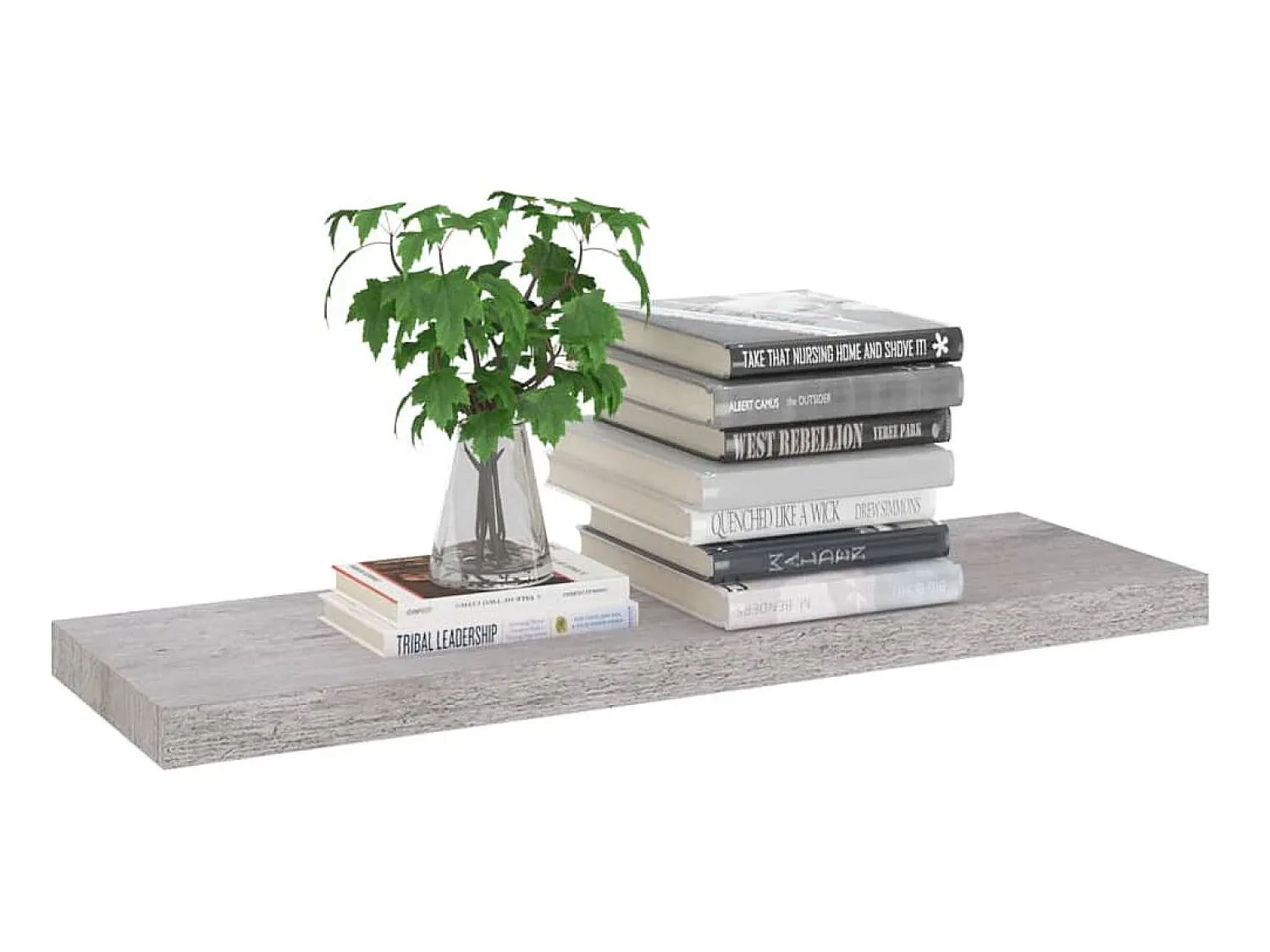 Prateleiras de parede 4 pcs 80x23,5x3,8cm MDF -cimento PT509879^ Prateleira