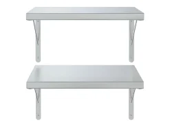 Prateleira| Prateleiras de parede 2 pcs 50x40 cm aço inoxidável PT687770 Prateado