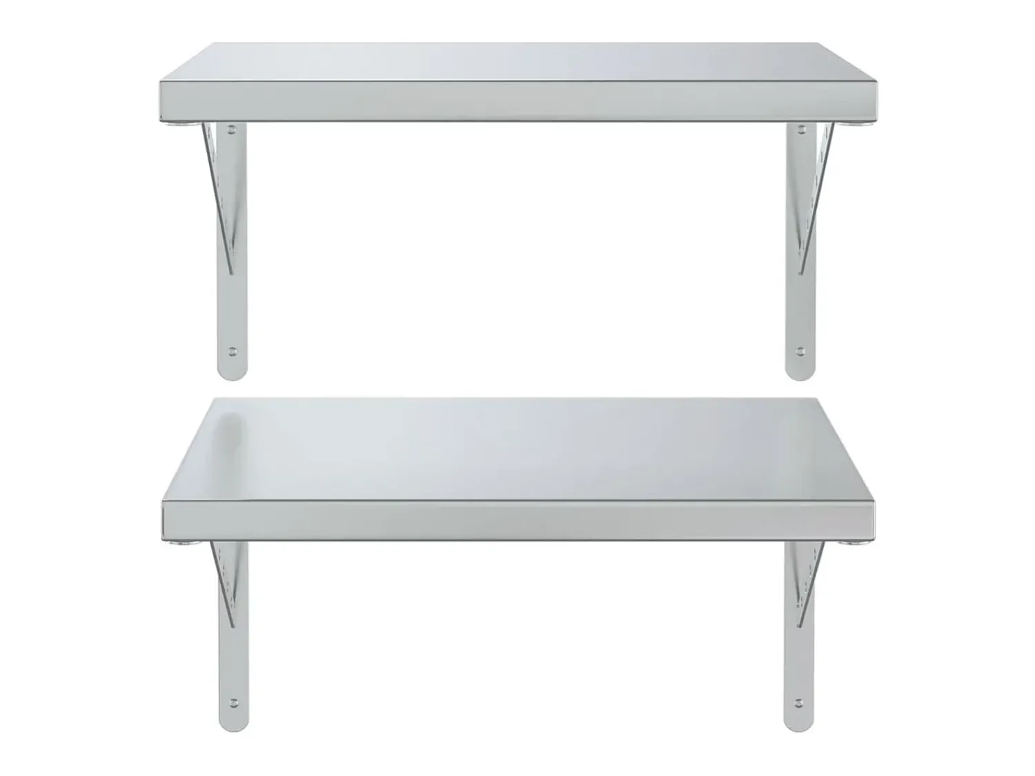 Prateleira| Prateleiras de parede 2 pcs 50x40 cm aço inoxidável PT687770 Prateado