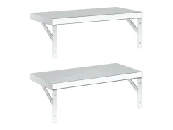 vidaxl Prateleiras de parede 2 pcs 50x23,5 cm aço inoxidável^ Prateleira