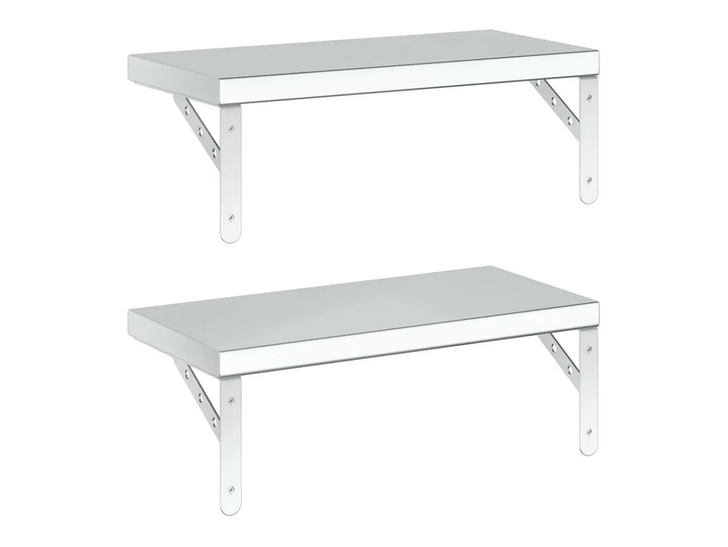 vidaxl Prateleiras de parede 2 pcs 50x23,5 cm aço inoxidável^ Prateleira