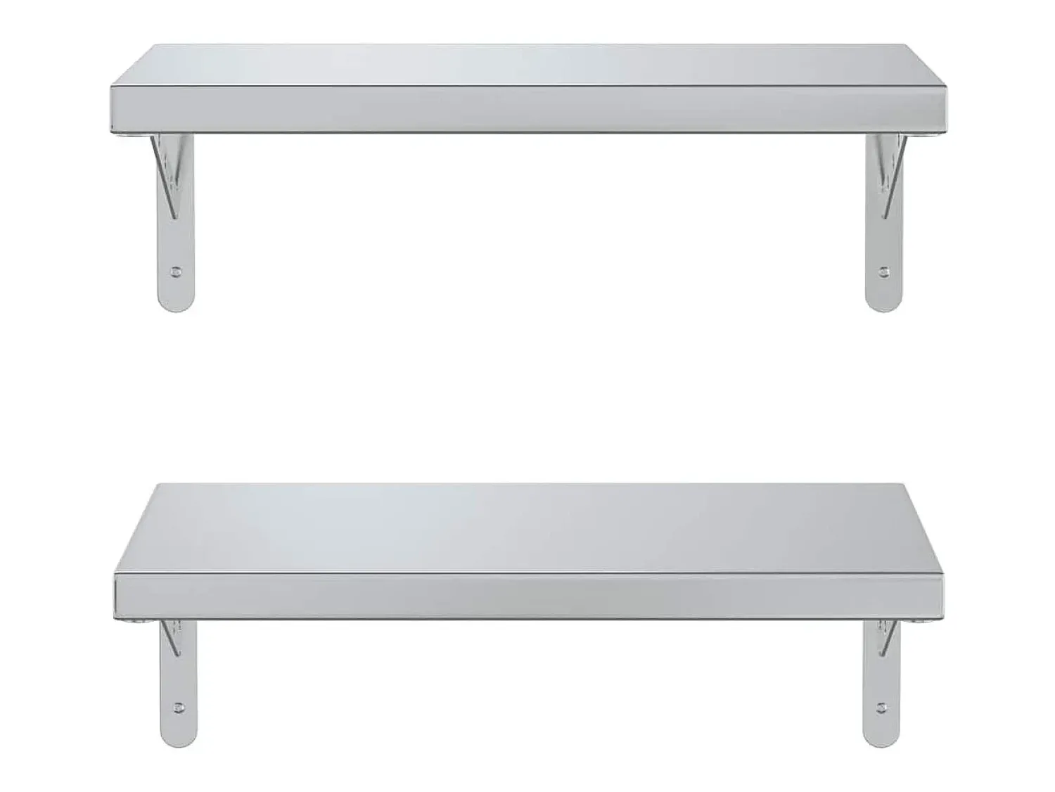 vidaxl Prateleiras de parede 2 pcs 50x23,5 cm aço inoxidável^ Prateleira