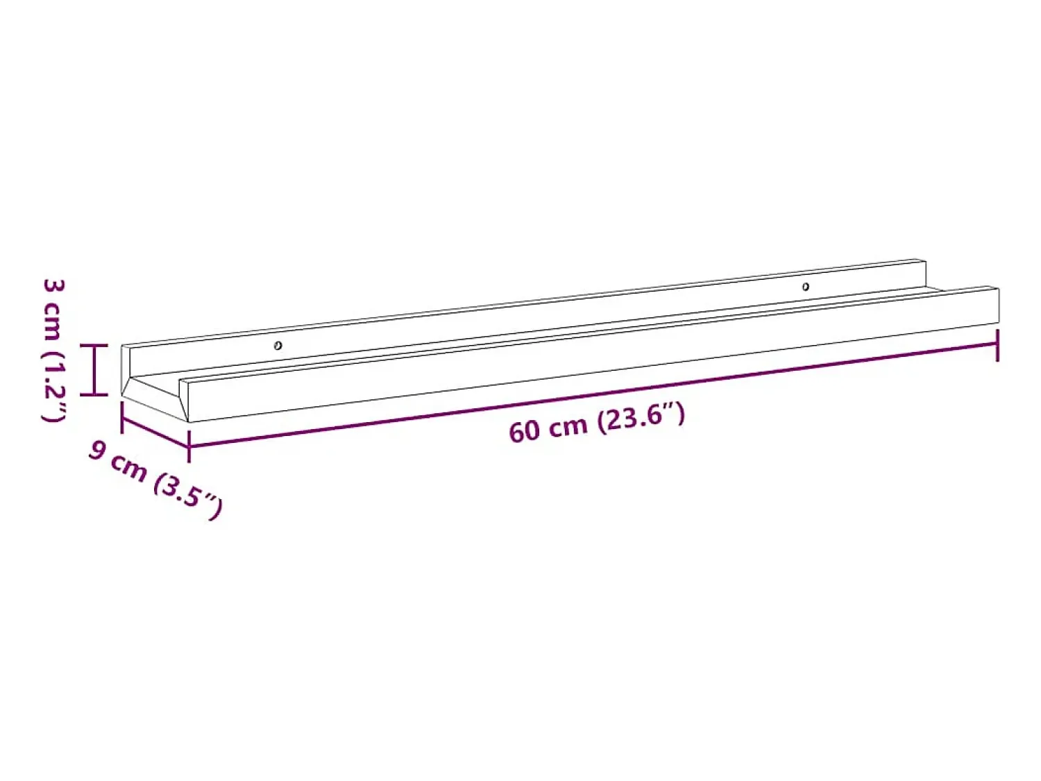Prateleira|vidaxl Prateleiras de parede 2 pcs 60x9x3 cm brilhante Branco