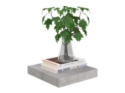 Prateleira* Prateleiras de parede 2 pcs 23x23,5x3,8cm MDF -cimento PT124540 Cinzento
