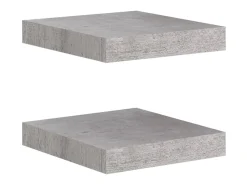 Prateleira* Prateleiras de parede 2 pcs 23x23,5x3,8cm MDF -cimento PT124540 Cinzento