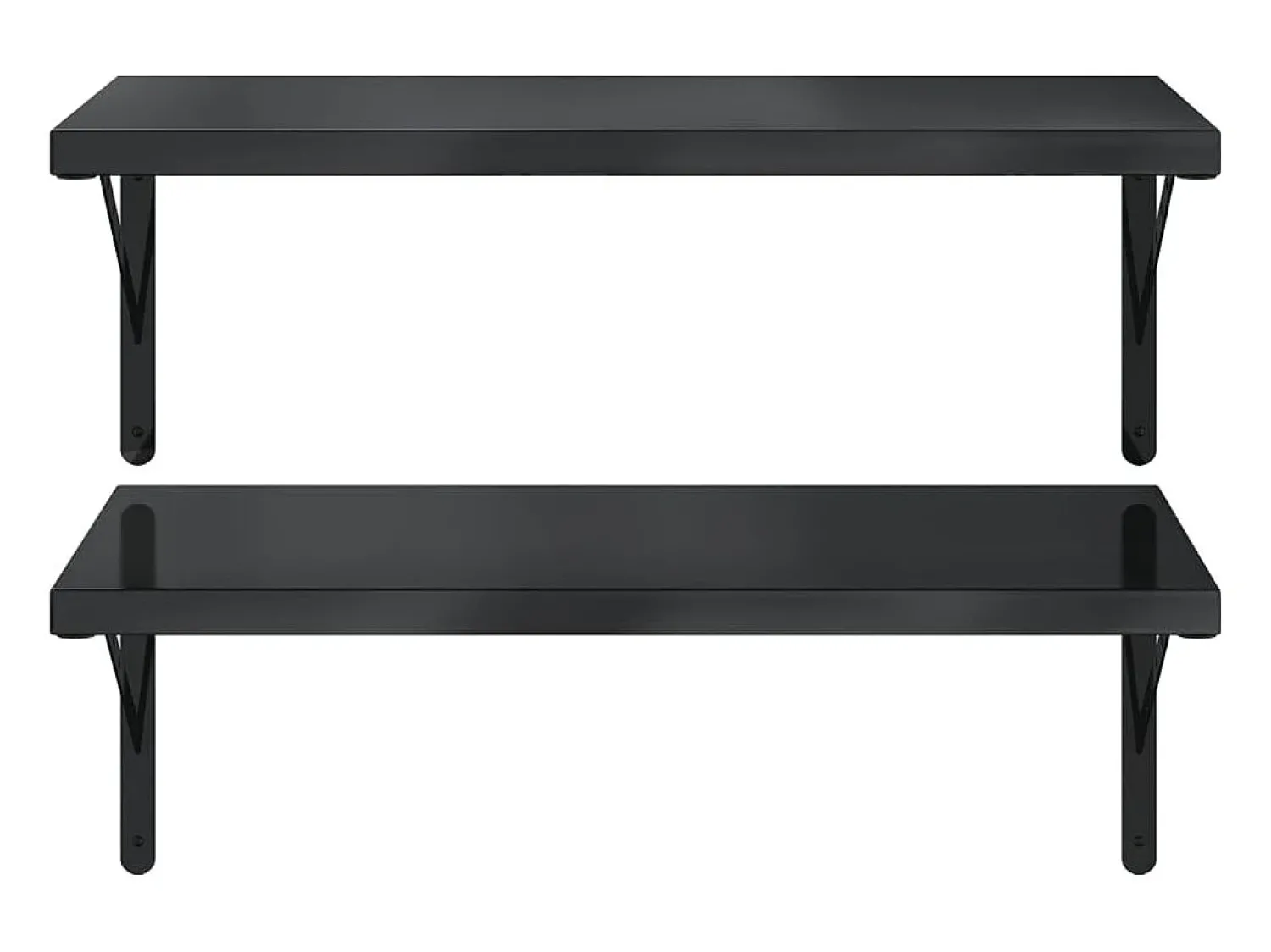 Online Prateleiras de parede 2 pcs 75x40 cm aço inoxidável prateado PT574894 Preto