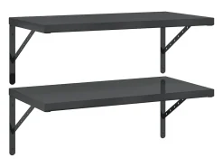 Online Prateleiras de parede 2 pcs 75x40 cm aço inoxidável prateado PT574894 Preto