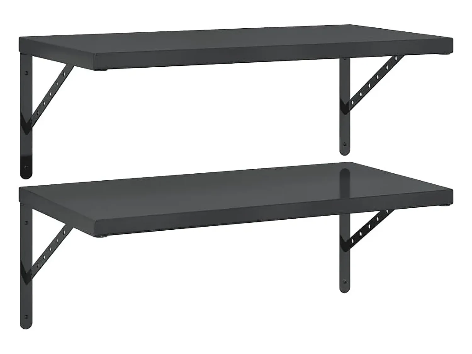 Online Prateleiras de parede 2 pcs 75x40 cm aço inoxidável prateado PT574894 Preto