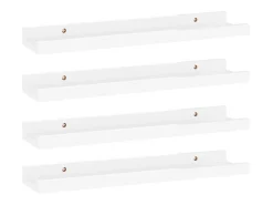 Clearance Prateleiras de parede 4 pcs 40x9x3 cm brilhante PT143226 Branco