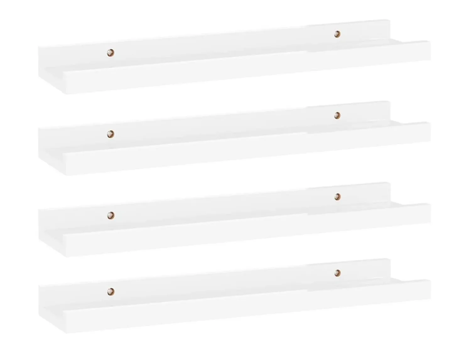 Clearance Prateleiras de parede 4 pcs 40x9x3 cm brilhante PT143226 Branco