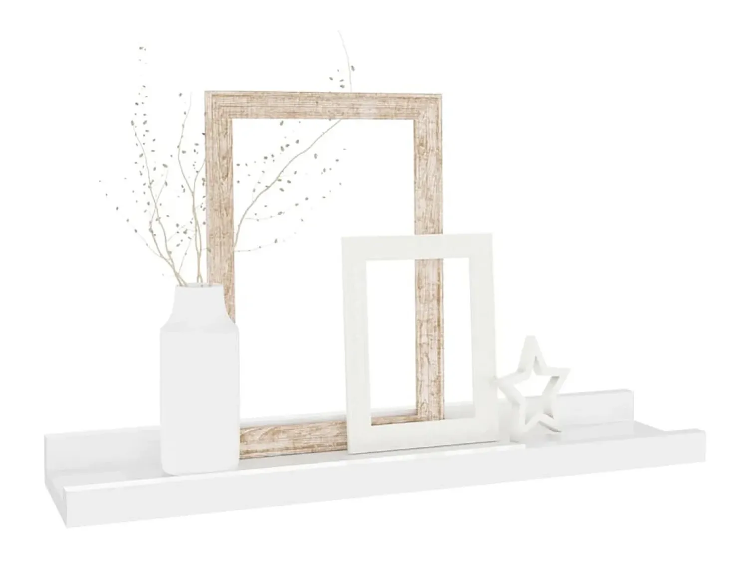 Clearance Prateleiras de parede 4 pcs 40x9x3 cm brilhante PT143226 Branco