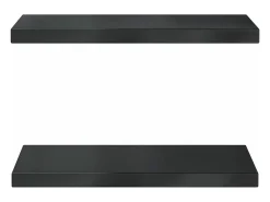 Prateleira| Prateleiras de parede 2 pcs 50x23,5x3cm aço inoxidável prateado PT100762 Preto