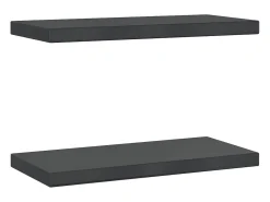 Prateleira| Prateleiras de parede 2 pcs 50x23,5x3cm aço inoxidável prateado PT100762 Preto