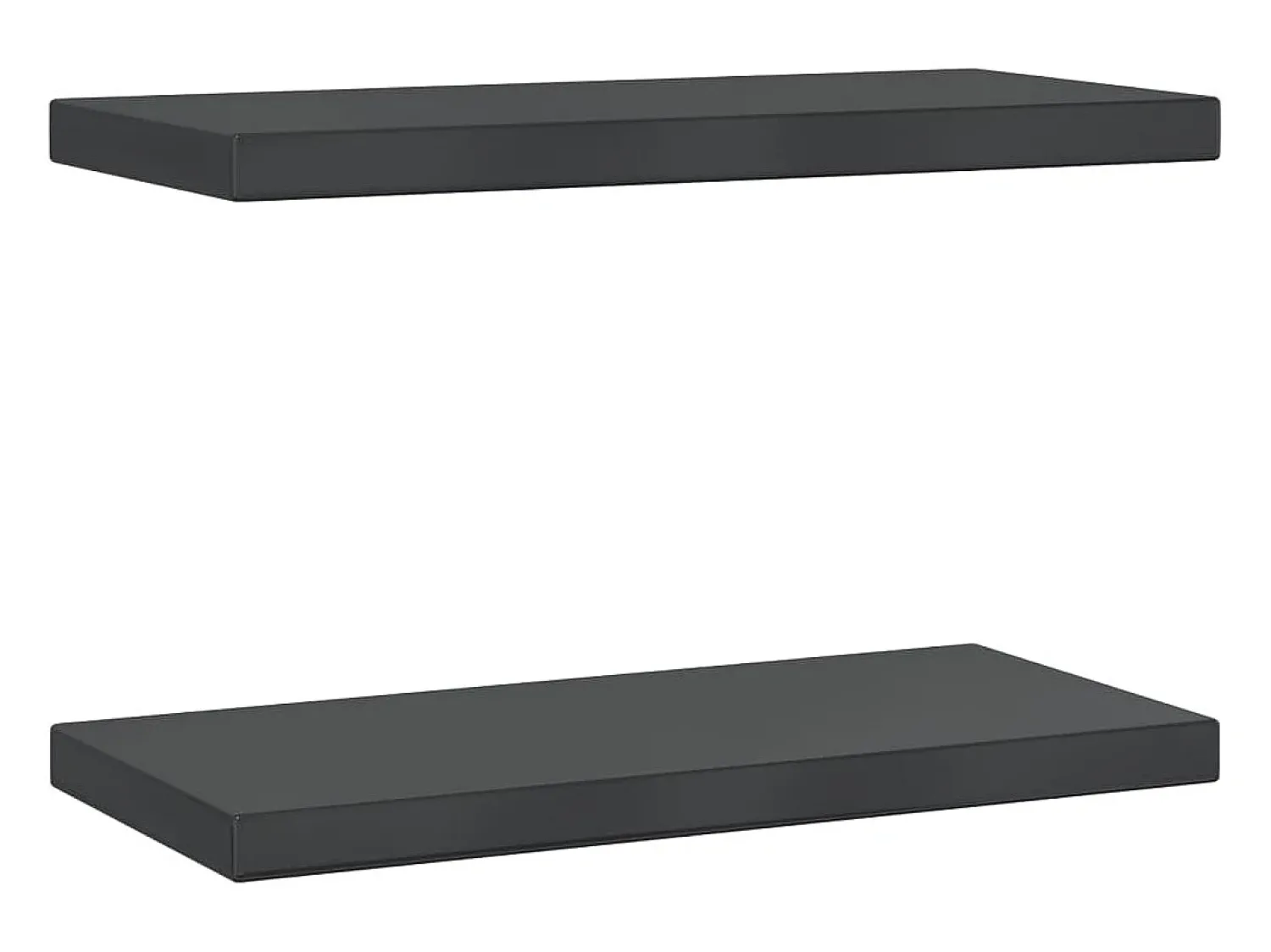 Prateleira| Prateleiras de parede 2 pcs 50x23,5x3cm aço inoxidável prateado PT100762 Preto