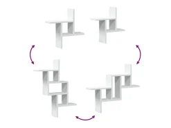 Prateleira*vidaxl Prateleiras de parede 2 pcs 38x12x38cm derivados madeira Branco