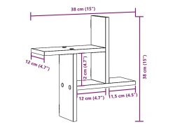 Prateleira*vidaxl Prateleiras de parede 2 pcs 38x12x38cm derivados madeira Branco