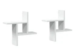 Prateleira*vidaxl Prateleiras de parede 2 pcs 38x12x38cm derivados madeira Branco